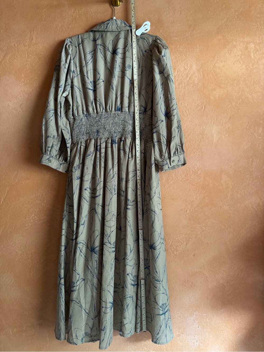 Entro Floral Smocked Waist Zip Front Dress Cottagecore Boho Medium NWOT - Picture 7 of 10